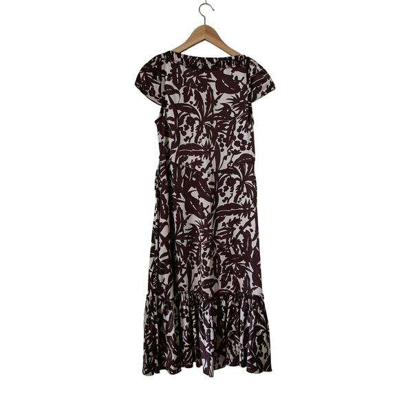 BCBGMaxaria Silk COCOA empire waist Midi dress size 2 XS - Picture 3 of 6